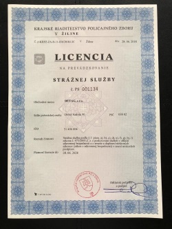 Licencia na prevádzkovanie strážnej služby